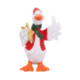 Christmas Duck Statue Display Animal Figurine for Desktop Front Porch Indoor Hold a Star