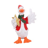 Christmas Duck Statue Display Animal Figurine for Desktop Front Porch Indoor Hold a Star