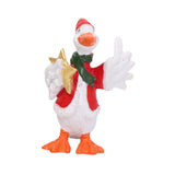 Christmas Duck Statue Display Animal Figurine for Desktop Front Porch Indoor Hold a Star