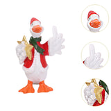 Christmas Duck Statue Display Animal Figurine for Desktop Front Porch Indoor Hold a Star