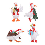 Christmas Duck Statue Display Animal Figurine for Desktop Front Porch Indoor Hold a Star