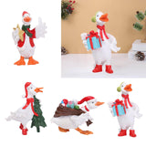 Christmas Duck Statue Display Animal Figurine for Desktop Front Porch Indoor Hold a Star