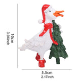 Christmas Duck Statue Display Animal Figurine for Desktop Front Porch Indoor Hold a Tree