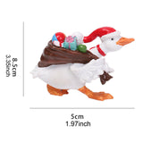 Christmas Duck Statue Display Animal Figurine for Desktop Front Porch Indoor Carry a Gift