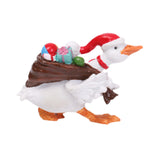 Christmas Duck Statue Display Animal Figurine for Desktop Front Porch Indoor Carry a Gift