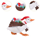 Christmas Duck Statue Display Animal Figurine for Desktop Front Porch Indoor Carry a Gift