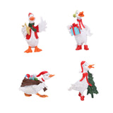 4Pcs Christmas Swan Statues Tabletop Ornament for Office Living Room