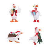 4Pcs Christmas Swan Statues Tabletop Ornament for Office Living Room