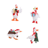 4Pcs Christmas Swan Statues Tabletop Ornament for Office Living Room