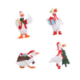 4Pcs Christmas Swan Statues Tabletop Ornament for Office Living Room