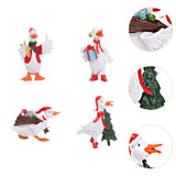 4Pcs Christmas Swan Statues Tabletop Ornament for Office Living Room