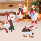 4Pcs Christmas Swan Statues Tabletop Ornament for Office Living Room