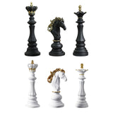 3 Pieces Chess Pieces Statues Gift Resin Sculptures for Bedroom Coffee Table White