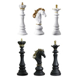 3 Pieces Chess Pieces Statues Gift Resin Sculptures for Bedroom Coffee Table White