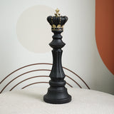 3 Pieces Chess Pieces Statues Gift Resin Sculptures for Bedroom Coffee Table Black