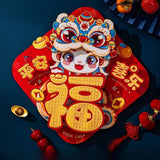 New Year Door Sticker Party Chinese New Year Decoration for Holidays Cabinet Style A