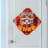 New Year Door Sticker Party Chinese New Year Decoration for Holidays Cabinet Style B