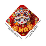 New Year Door Sticker Party Chinese New Year Decoration for Holidays Cabinet Style B