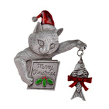 Christmas Brooch Pin Party Jewelry Gift Costume Wallet Cat Lapel Pin Corsage Silver Gray