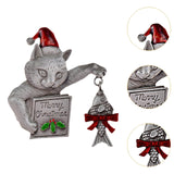 Christmas Brooch Pin Party Jewelry Gift Costume Wallet Cat Lapel Pin Corsage Silver Gray