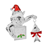 Christmas Brooch Pin Party Jewelry Gift Costume Wallet Cat Lapel Pin Corsage Silver