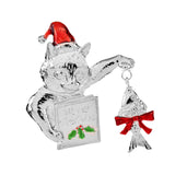 Christmas Brooch Pin Party Jewelry Gift Costume Wallet Cat Lapel Pin Corsage Silver