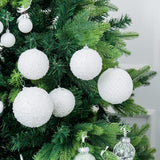 6Pcs Xmas Hanging Pendant Christmas Ball Decoration for Cabinet Door Bedroom White