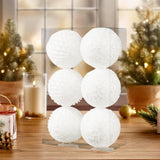 6Pcs Xmas Hanging Pendant Christmas Ball Decoration for Cabinet Door Bedroom White