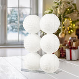 6Pcs Xmas Hanging Pendant Christmas Ball Decoration for Cabinet Door Bedroom White