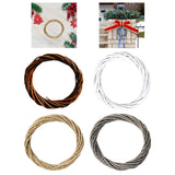 DIY Rattan Wreath Garland 6 inch Hanging Ornament for Wall Wedding Halloween Coffee