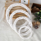 DIY Rattan Wreath Garland 6 inch Hanging Ornament for Wall Wedding Halloween White