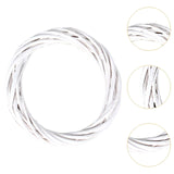 DIY Rattan Wreath Garland 6 inch Hanging Ornament for Wall Wedding Halloween White