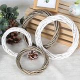 DIY Rattan Wreath Garland 6 inch Hanging Ornament for Wall Wedding Halloween White