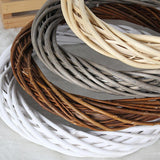 DIY Rattan Wreath Garland 6 inch Hanging Ornament for Wall Wedding Halloween White