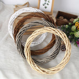 DIY Rattan Wreath Garland 6 inch Hanging Ornament for Wall Wedding Halloween White