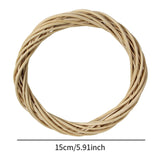 DIY Rattan Wreath Garland 6 inch Hanging Ornament for Wall Wedding Halloween Wooden