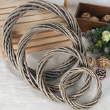 DIY Rattan Wreath Garland 6 inch Hanging Ornament for Wall Wedding Halloween Gray