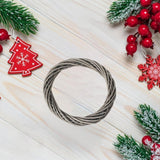 DIY Rattan Wreath Garland 6 inch Hanging Ornament for Wall Wedding Halloween Gray