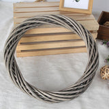 DIY Rattan Wreath Garland 6 inch Hanging Ornament for Wall Wedding Halloween Gray