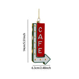 Xmas Pendant Christmas Ornament Charm Cars Christmas Tree Hanging Decoration Cafe 6.3x14cm