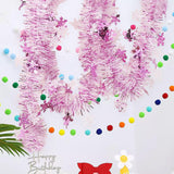 Christmas Tinsel Garland Strip New Year Railing Fireplace DIY Stair Ornament Pink