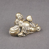 Maitreya Buddha Statue Home Decoration Brass Figurine for Shelf Bedroom Home