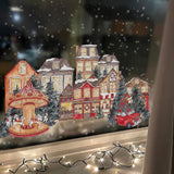 Christmas Amusement Park Window Cling Christmas Ornament Glass Sticker Decal