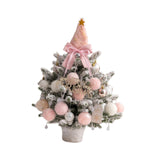 Mini Christmas Tree with Light Tabletop Decoration for Porch Cabinet Balcony 45cm 17.72inch Pink