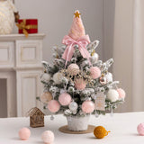 Mini Christmas Tree with Light Tabletop Decoration for Porch Cabinet Balcony 45cm 17.72inch Pink