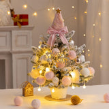 Mini Christmas Tree with Light Tabletop Decoration for Porch Cabinet Balcony 45cm 17.72inch Pink