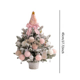 Mini Christmas Tree with Light Tabletop Decoration for Porch Cabinet Balcony 45cm 17.72inch Pink