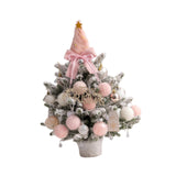 Mini Christmas Tree with Light Tabletop Decoration for Porch Cabinet Balcony 45cm 17.72inch Pink