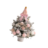 Mini Christmas Tree with Light Tabletop Decoration for Porch Cabinet Balcony 45cm 17.72inch Pink