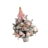 Mini Christmas Tree with Light Tabletop Decoration for Porch Cabinet Balcony 45cm 17.72inch Pink